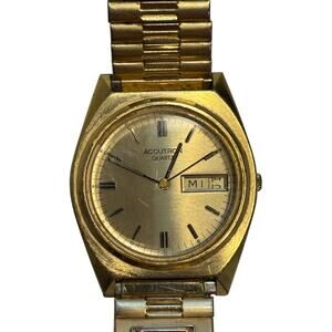Vintage Bulova Accutron Quartz Mens Wrist Watch Untested 80s